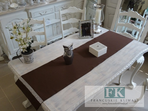 BIEŻNIK DEKORACYJNY DIAMENT 40X160 BRĄZOWY PROWANSJA SHABBY CHIC VINTAGE LOFT