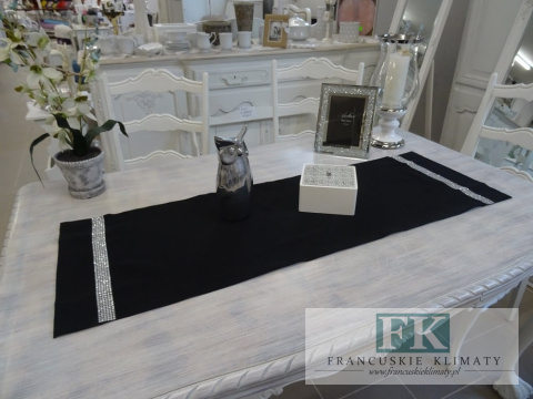 BIEŻNIK DEKORACYJNY DIAMENT 40X120 CZARNY PROWANSJA SHABBY CHIC VINTAGE LOFT BIEŻNIK DEKORACYJNY DIAMENT 40X120 CZARNY PROWANSJA SHABBY CHIC VINTAGE LOFT