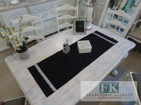 BIEŻNIK DEKORACYJNY DIAMENT 40X120 CZARNY PROWANSJA SHABBY CHIC VINTAGE LOFT BIEŻNIK DEKORACYJNY DIAMENT 40X120 CZARNY PROWANSJA SHABBY CHIC VINTAGE LOFT