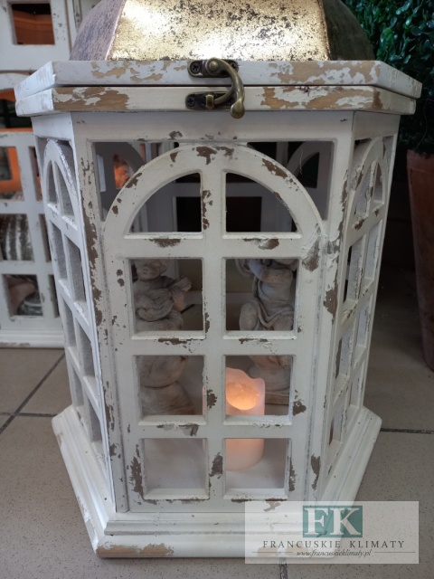 LAMPION LATARNIA KAMIENICZKA 57 CM DREWNO METAL