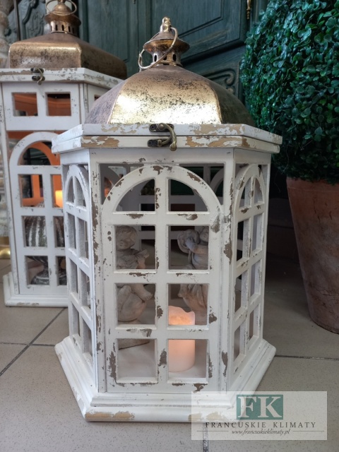 LAMPION LATARNIA KAMIENICZKA 57 CM DREWNO METAL