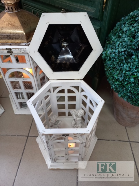 LAMPION LATARNIA KAMIENICZKA 57 CM DREWNO METAL