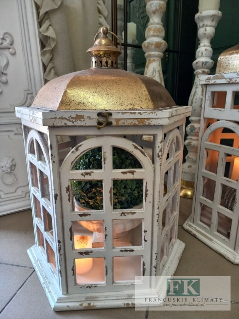 LAMPION LATARNIA KAMIENICZKA 72 CM DREWNO METAL