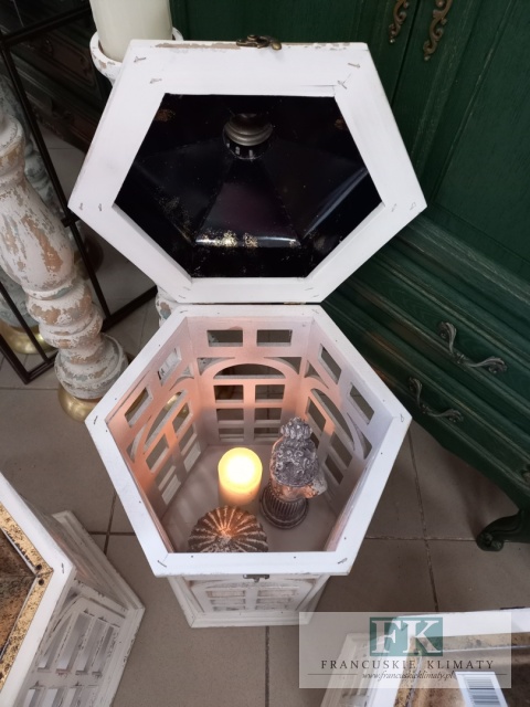 LAMPION LATARNIA KAMIENICZKA 82 CM DREWNO METAL