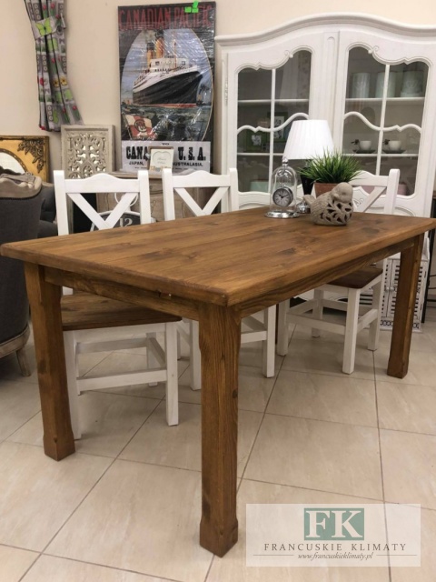 LITE DREWNO ! KOMPLET STÓŁ rozkładany + 6 SZT KRZESEŁ PROWANSJA RUSTIC BOHO VINTAGE