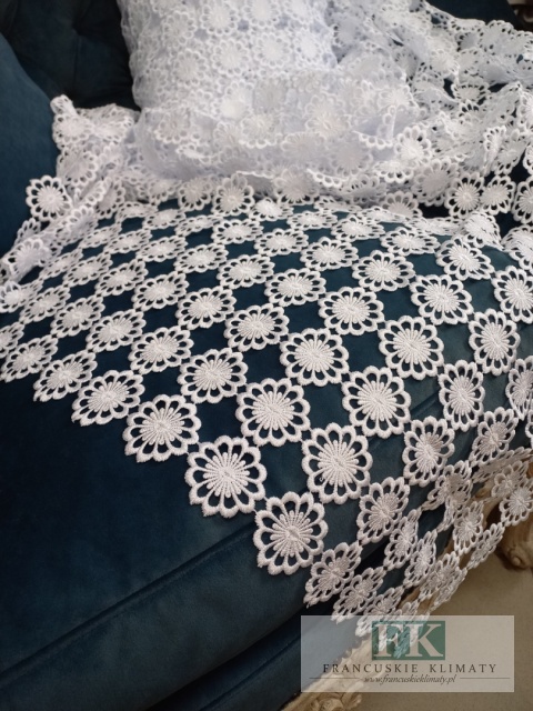 MATERIAŁ tkanina GIPIUROWA , OBRUSOWA GIPIURA BIAŁA 140 CM