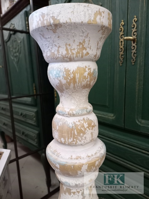 ŚWIECZNIK 84,5 cm drewno + metal