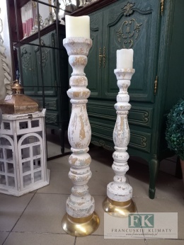 ŚWIECZNIK 84,5 cm drewno + metal