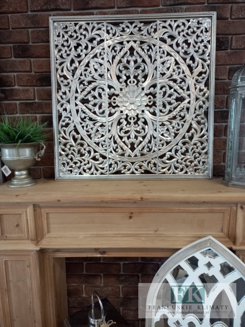 METALOWA DEKORACJA ŚCIENNA 80 cm srebrna , METALOPLASTYKA ARTYSTYCZNA