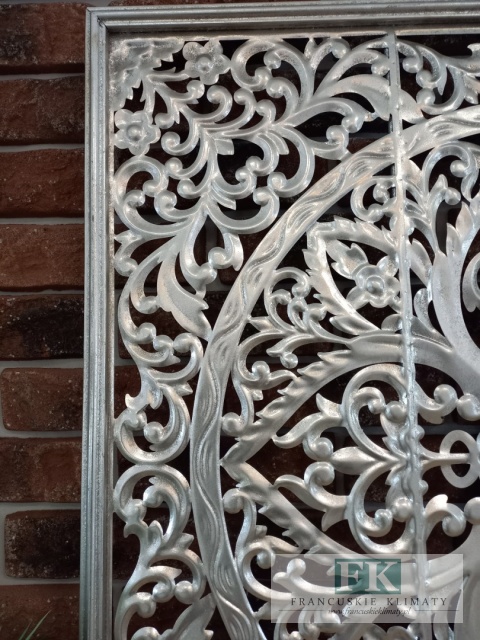 METALOWA DEKORACJA ŚCIENNA 80 cm srebrna , METALOPLASTYKA ARTYSTYCZNA