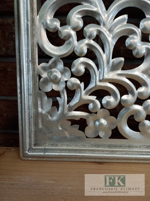 METALOWA DEKORACJA ŚCIENNA 80 cm srebrna , METALOPLASTYKA ARTYSTYCZNA