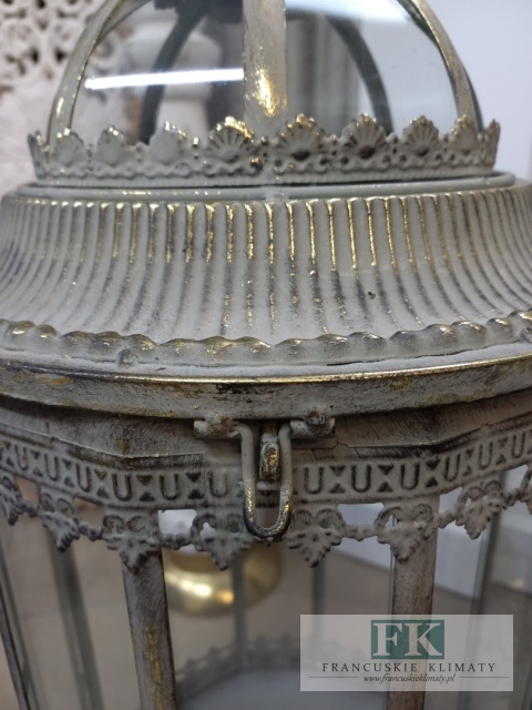 LATARNIA LAMPION METAL 80 CM , ZŁOTO ANTYCZNE