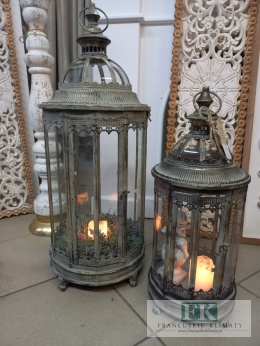 LATARNIA LAMPION METAL 80 CM , ZŁOTO ANTYCZNE