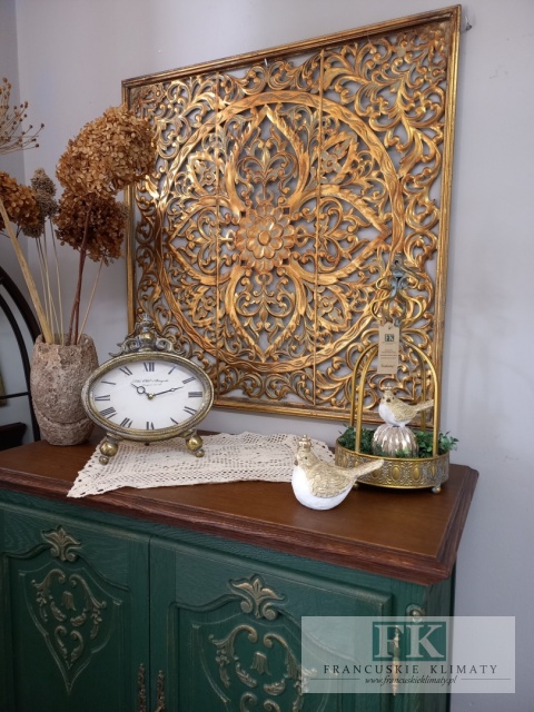 METALOWA DEKORACJA ŚCIENNA 80 cm , antyczne złoto , METALOPLASTYKA ARTYSTYCZNA