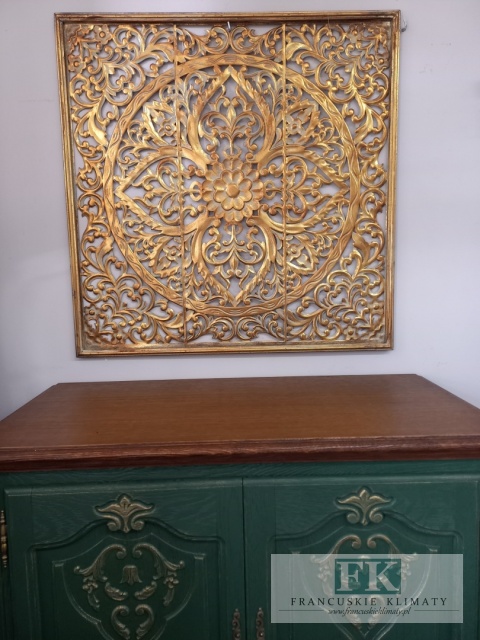METALOWA DEKORACJA ŚCIENNA 80 cm , antyczne złoto , METALOPLASTYKA ARTYSTYCZNA