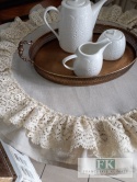 SERWETKA FALBANKA KORONKA KOŁO fi 70 cm BEŻ NATURA prowansja , shabby chic