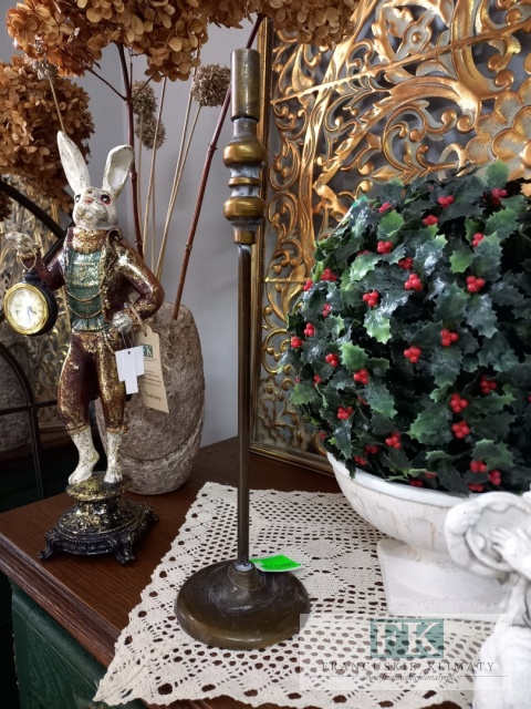 ŚWIECZNIK METALOWY 45 CM , ZŁOTO ANTYCZNE