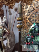 ŚWIECZNIK METALOWY 45 CM , ZŁOTO ANTYCZNE