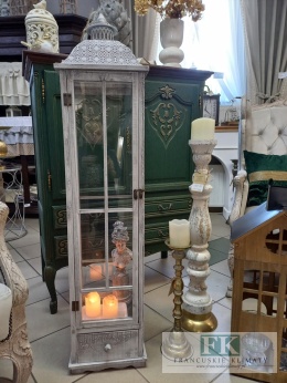 DREWNIANA LATARNIA , LAMPION Z SZUFLADĄ 127 cm