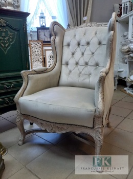 FRANCUSKI FOTEL WIELKI 115 CM DĄB antyczne drewno