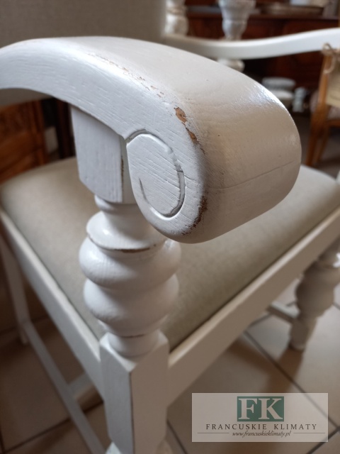 FRANCUSKI FOTEL cottage SHABBY biały beż