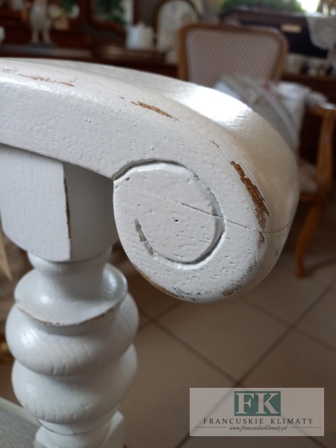FRANCUSKI FOTEL cottage SHABBY biały beż