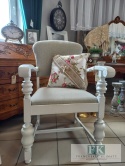 FRANCUSKI FOTEL cottage SHABBY biały beż