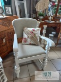 FRANCUSKI FOTEL cottage SHABBY biały beż