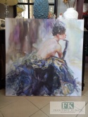 OBRAZ NA PŁÓNIE 100 X 100 CM DAMA W RĘKAWICZCE