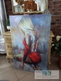 OBRAZ KOBIETA W CZERWONYM BODY 110/ 70 CM
