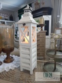 CUDOWNA LATARNIA , LAMPION DREWNO 63 cm MAŁA FRANCJA , SHABBY