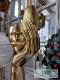 FIGURKA FIGURA MASKA TWARZ 43,5 CM ZŁOTO CZERŃ