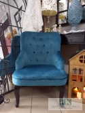 FOTEL LUDWIK PLUSZ pikowany pluszowy WYS 88 CM