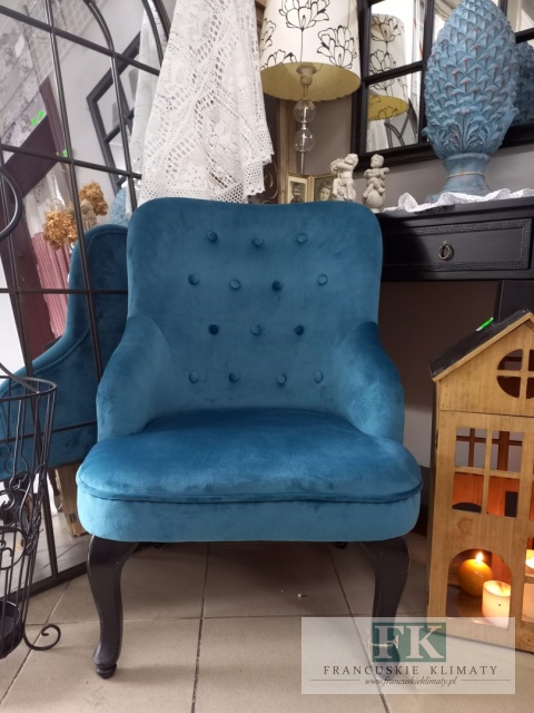 FOTEL LUDWIK PLUSZ pikowany pluszowy WYS 88 CM