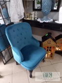 FOTEL LUDWIK PLUSZ pikowany pluszowy WYS 88 CM