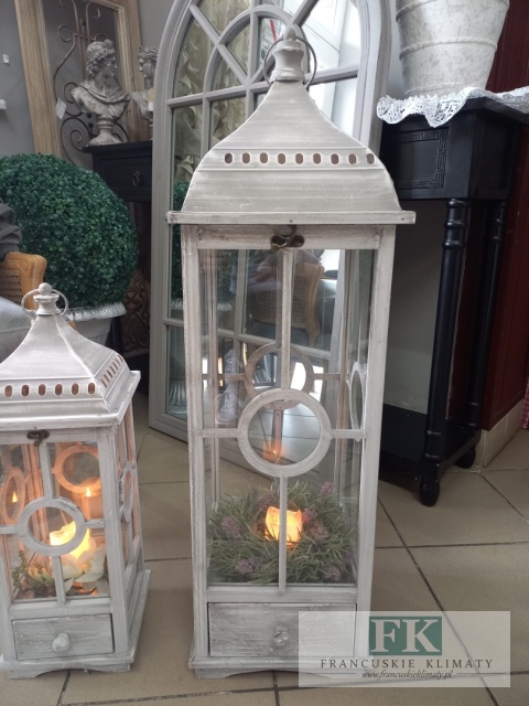 LATARNIA LAMPION 88 CM SZARA