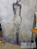 OBRAZ NA PŁÓTNIE 100/160 KOBIETA W ŻÓLTEJ SUKNI