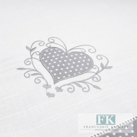OBRUS 140X220 Z KOLEKCJI SZARE SERCE PROWANSJA SHABBY FRANCJA