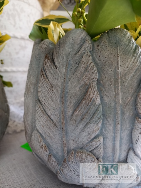 OSŁONKA wazon DONICA PIÓRO 15 CM DO WNĘTRZ I OGRODÓW W STYLU BOHO RUSTYKALNYM VINTAGE