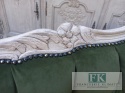 FRANCUSKI KPL. WYPOCZYNKOWY 9 EL. SOFA+2 FOTELE antyczne drewno PLUSZ OLIWKA