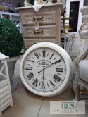 ZEGAR ŚREDNICA 50 CM , W MATALOWEJ RAMIE , PRZESZKLONY W STYLU FRANCUSKIM , SHABBY CHIC , VINTAGE , PROWANSJA