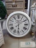 ZEGAR ŚREDNICA 50 CM , W MATALOWEJ RAMIE , PRZESZKLONY W STYLU FRANCUSKIM , SHABBY CHIC , VINTAGE , PROWANSJA