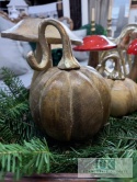DEKORACJA DYNIA 16 cm drewno , aluminium złoto