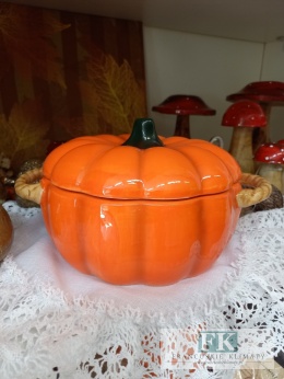 DEKORACJNY POJEMNIK DYNIA 24 CM CERAMIKA