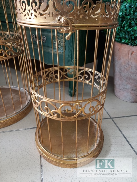 METALOWA KLATKA DEKORACYJNA 87 CM ZŁOTO