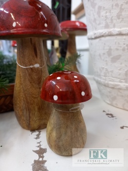 drewniana FIGURA GRZYB MUCHOMOR 8 CM