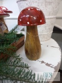 drewniana FIGURA GRZYB MUCHOMOR 15 CM