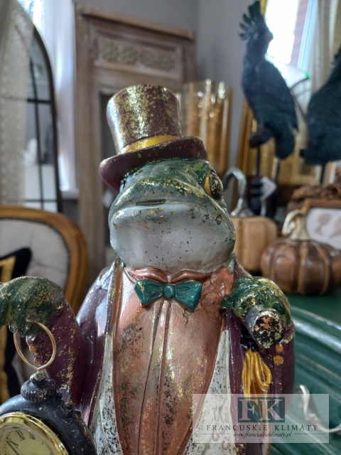FIGURA ŻABA Z ZEGAREM 45,5 cm