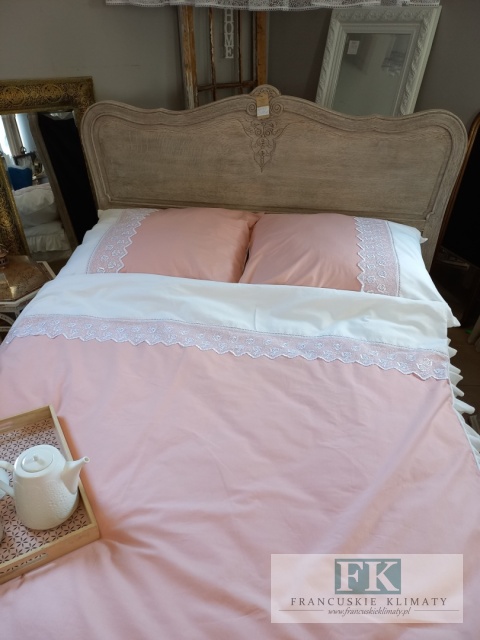 EKSKLUZYWNA POŚCIEL KORONKA TIULOWA 160x200 HANDMADE 160/200 BAWEŁNA 100% FRANCJA PROWANSJA