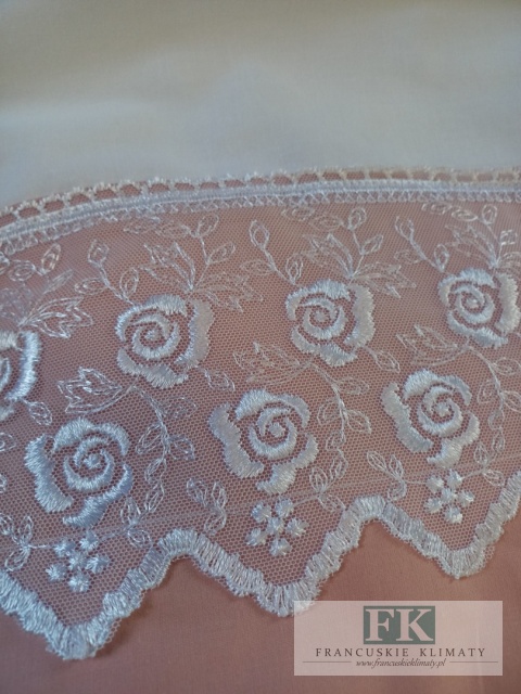 EKSKLUZYWNA POŚCIEL KORONKA TIULOWA 160x200 HANDMADE 160/200 BAWEŁNA 100% FRANCJA PROWANSJA